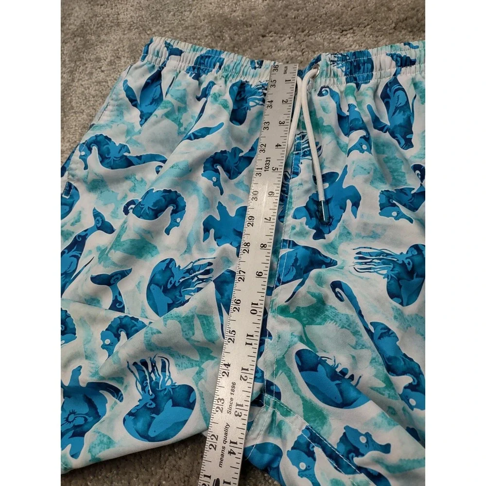 MKS Unlimited Swim Trunks‎ Ocean Themed Dolphin Seahorse Jellyfish Accent Sz 38